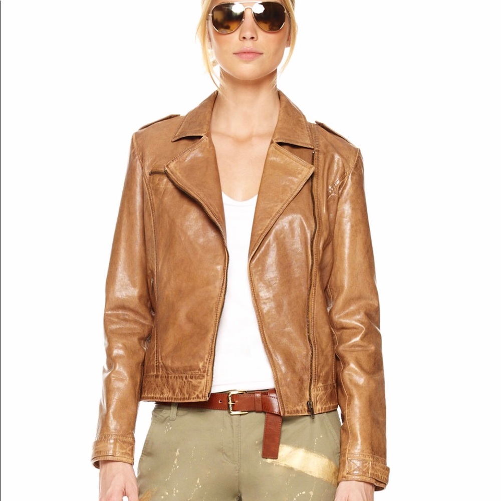 MMK leather moto jacket
